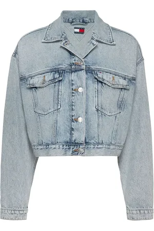 Tommy Hilfiger Blue Oversized Crop Trucker Jacket M