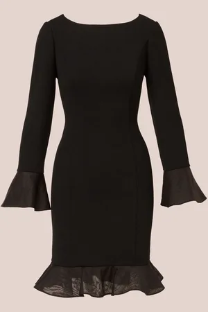Adrianna Papell Crepe Combo Short Dress AU 8