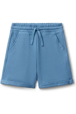 Benetton Boys Logo Drawstring Bermuda 100% Cotton Shorts 6