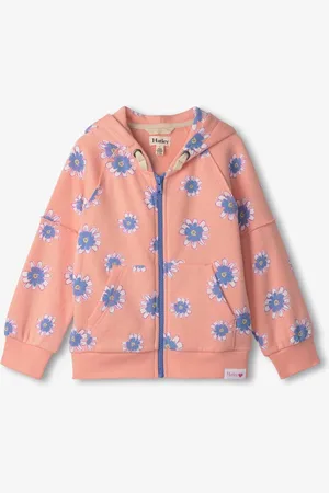 Hatley Pink Doodle Daisy Raw Edged Hoodie 4 Years (104cm)