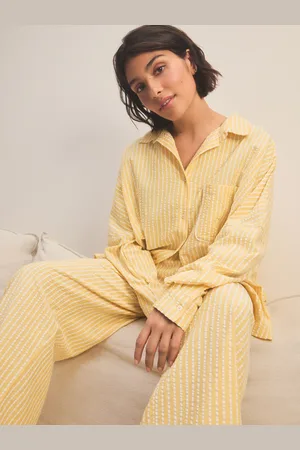Next Yellow Textured Button Through Pyjamas AU 24
