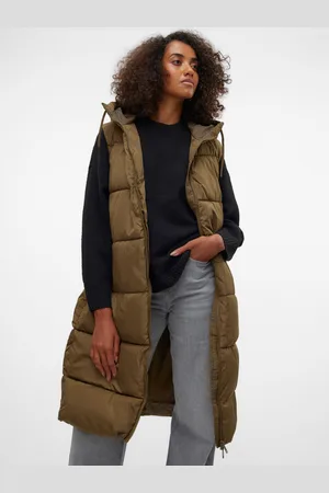 VERO MODA Green Padded Sleeveless Hooded Gilet