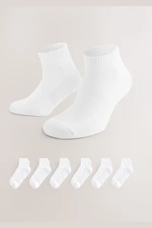Next White Essential Mid Trainer Socks 6 Pack UK 6