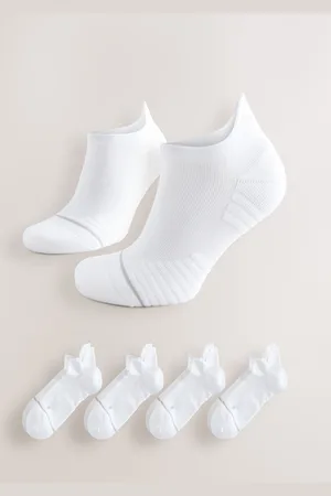 Next White Active Cushioned Sports Trainer Socks 4 Pack UK 9