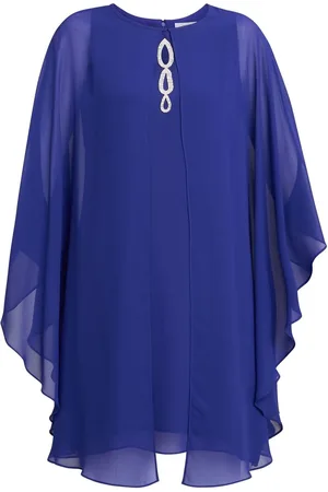 Gina Bacconi Laura Chiffon Cape And Beaded Neck Dress AU 12