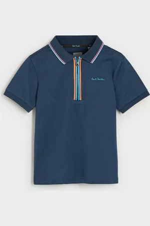 Paul Smith Boys Short Sleeve Artist Quarter Zip Polo Shirt 3