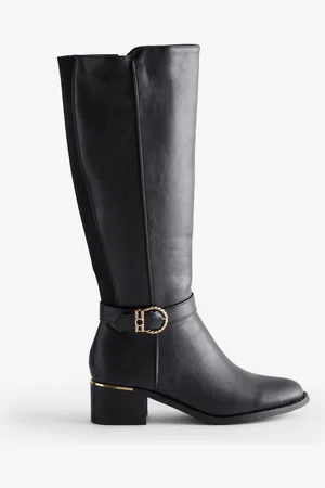 Linzi Black Gaze Croc Patent Chelsea Boots With Soft Stud Detail AU 8 (EU 39)