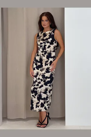 Girl in Mind Romona Animal Print Midi Dress AU 16