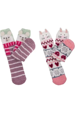Totes Brown Ladies Novelty Super Soft Winter Socks 2 Pair One
