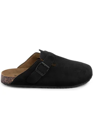 Totes Black Ladies Microsuede Clogs eu39uk6