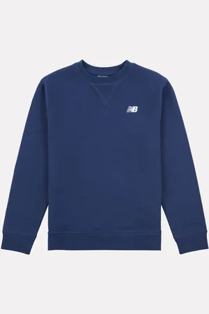 New Balance Navy Blue Kids French Terry Small Logo Crew 100% Cotton Sweater 14