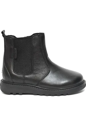 Toezone Lily Girls Leather Gusset and Zip Ankle Black Boots AU 3 (EU 36)