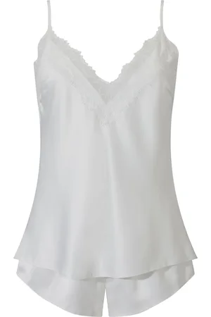 Ann Summers White Cerise Satin Cami Set M
