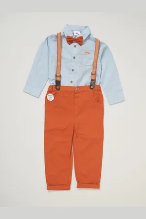 Little Gent Bow Tie Mock 100% Cotton Shirt and Trousers with Braces Outfit Set 2 Years (92cm)