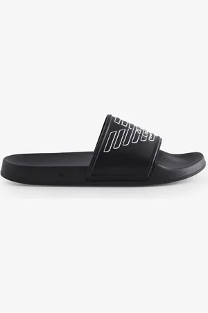 Emporio Armani EA7 Large Logo Rubber Black Sliders uk7eu41