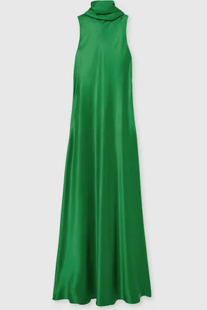 Reiss Fae Satin Cape Maxi Dress AU 14