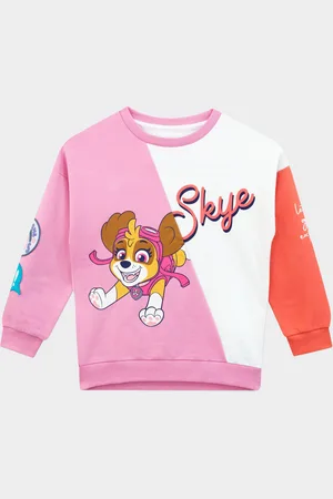 Character Pink Girls Paw Patrol Skye Colourblock 100% Cotton Sweatshirt 6