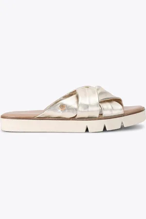 Carvela Comfort Gold Vita Cross Strap Sandals AU 8 (EU 39)