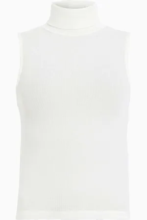 AllSaints AllSaints White Bec Roll Neck Tank AU 18