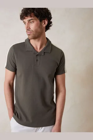 Threadbare Crochet Detail Revere Collar 100% Cotton Polo Shirt medium