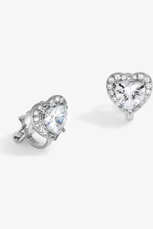 Jon Richard Silver Tone Rhodium Plated Heart Clip Earrings one