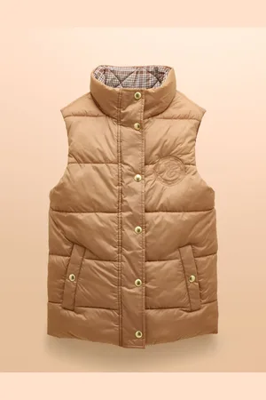 Joules Tan Check Reversible Showerproof Gilet AU 14