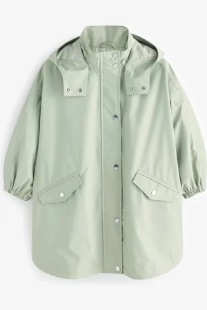Next Sage Green Waterproof Rubber Trench Coat (3-16yrs) 14 Years (164cm)