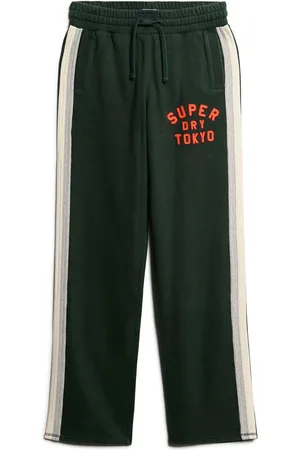 Superdry Academy Dark Green 100% Cotton Vintage Athletic Joggers medium