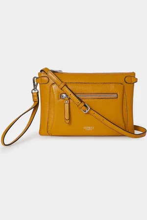 Osprey Yellow The Ruby Leather Cross-Body Clutch Bag One
