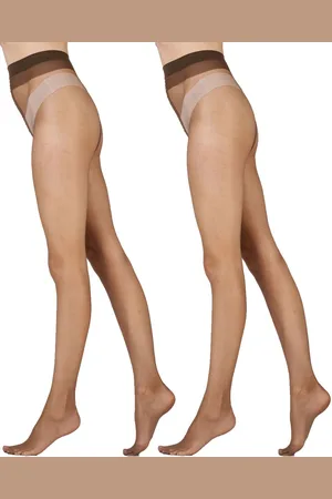 Pretty Polly Natural 8 Denier Skin Tone Tights 2 Pair Pack One