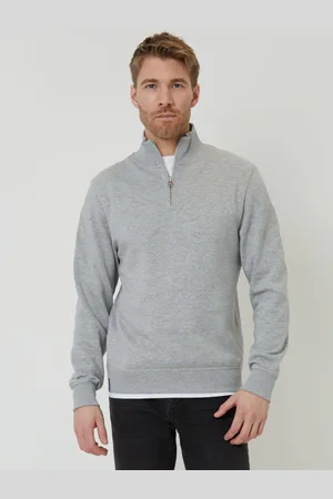 Threadbare Grey Mock T-Shirt Quarter Zip Sweatshirt L