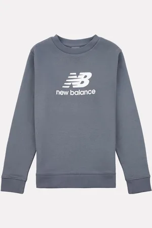 New Balance Grey Light Boys Stacked Logo Sweatshirt 10