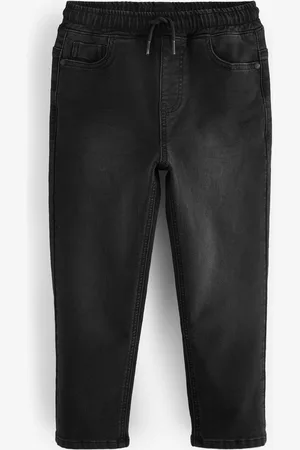 Next Black Loose Fit Stretch Elasticated Waist Jeans (3-16yrs) 7 Years (122cm)