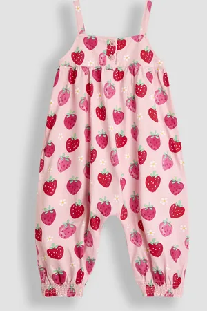 JoJo Maman Bébé Pink Strawberry Button Front Jumpsuit 6