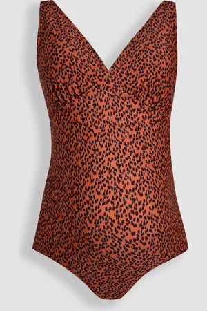 JoJo Maman Bébé Rust Maternity Animal Print V-Neck Swimsuit S