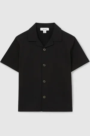 Reiss Hunt 3-9 yrs Textured Cuban Collar Shirt 4