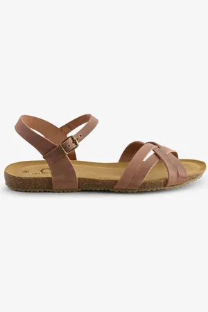 CELTIC & CO. Triple Strap Low Wedge Brown Mules AU 9 (EU 40)