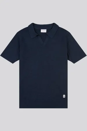 U.S. Polo Assn. U. S. Polo Assn. Mens Texture Open Collar Knit 100% Cotton Polo Shirt XXL