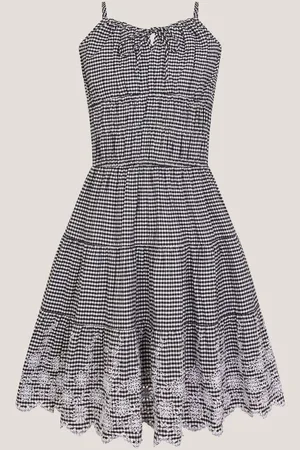 Monsoon Embroidered Gingham 100% Cotton Sun Dress 7