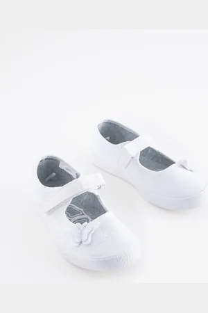 Next Standard Fit (F) Butterfly Embroidered School Plimsoll Shoes AU 10.5 (EU 28.5)