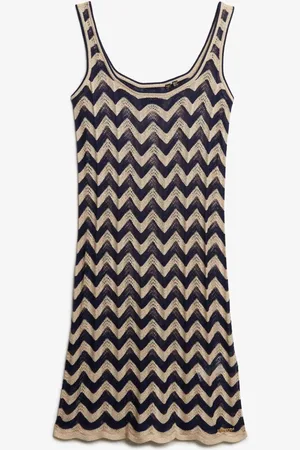 Superdry Zig Zag Sleeveless Knit Mini Dress AU 16