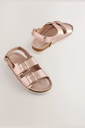 Next Rose Gold Metallic Wide Fit (G) Touch Fastening Strap Corkbed Sandals AU 2.5 (EU 35)