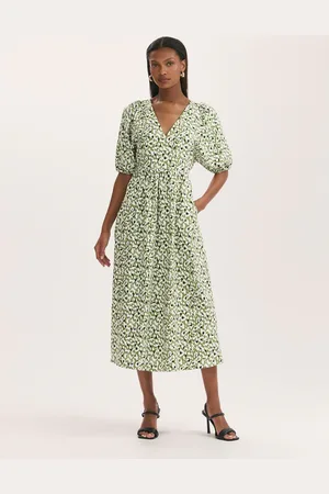 Finery London Katie Animal Print Cotton Blend Midi Dress 22