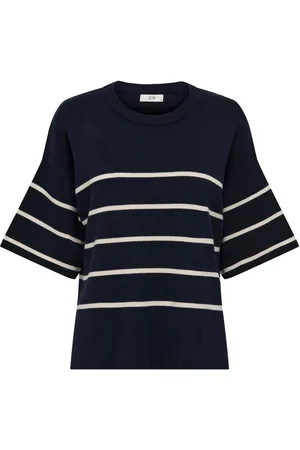 JDY Blue Short Sleeve Stripe Jumper AU 16
