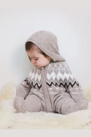 The Little Tailor Baby Soft Knitted Lined Christmas Pramsuit Upto 3 Months (50