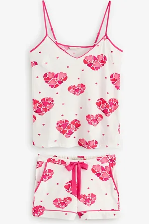 Cyberjammies White Heart Print Cami and Shorts Set AU 14