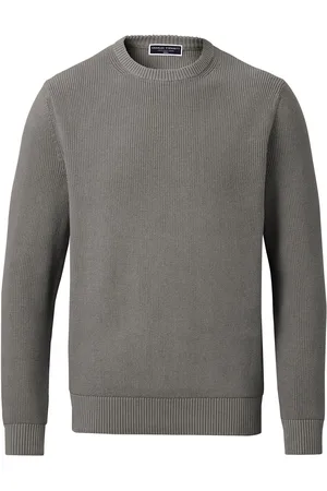 Charles Tyrwhitt Grey Combed 100% Cotton Rib Crew Jumper L