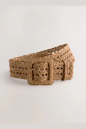 Next Brown Regular Width Raffia Belt S