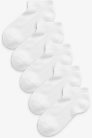 Clarks White Cushion Sole Trainer Socks 5 Pack 4-6.5