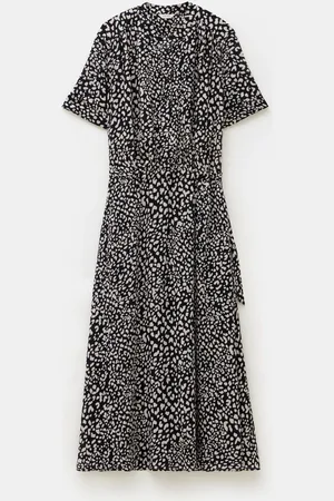 Hush Puppies Printed Short Sleeve Midi Shirt Dress AU 8
